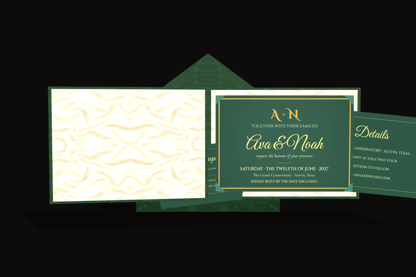 Emerald Velvet Folio invitation