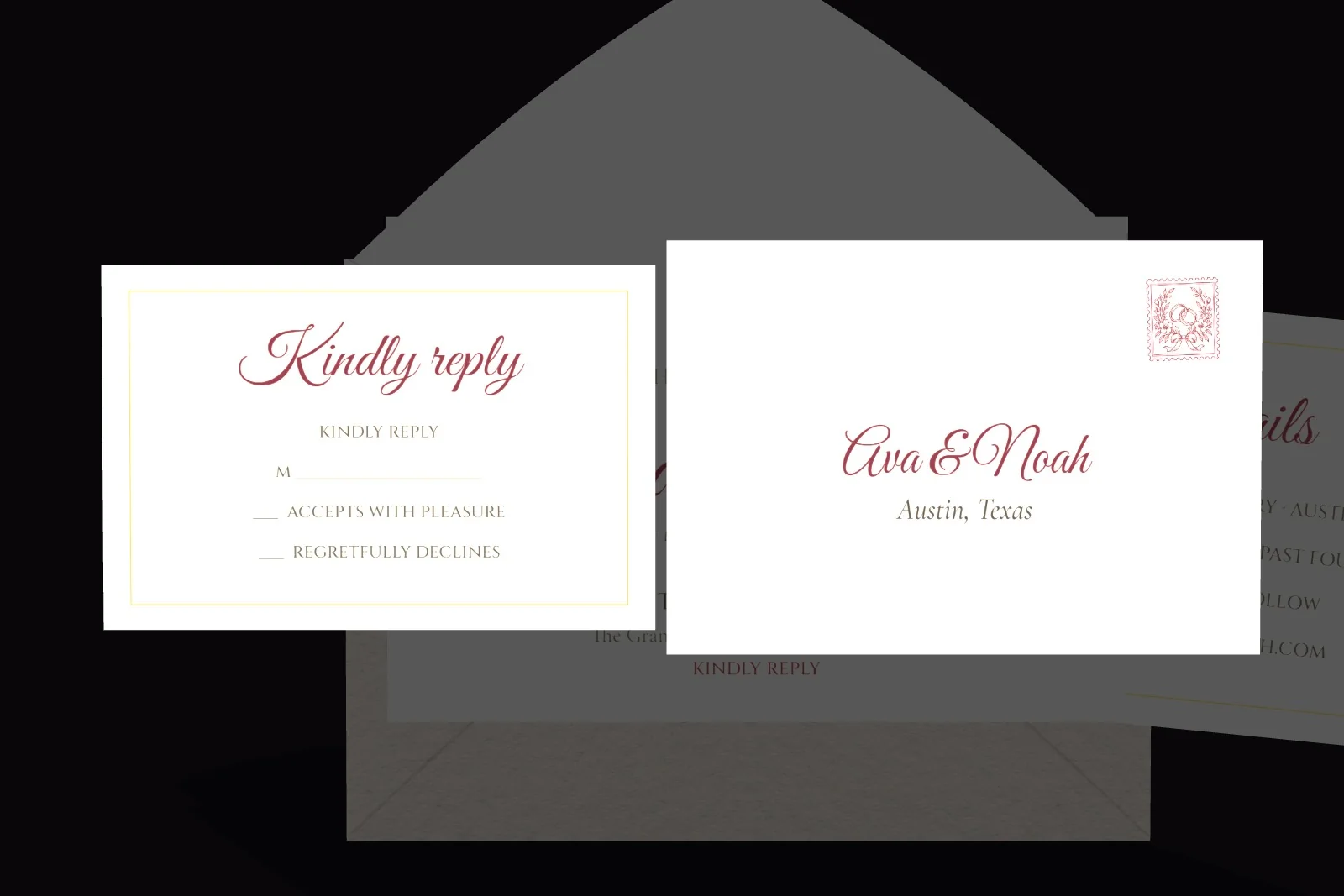 The reply card and its envelope