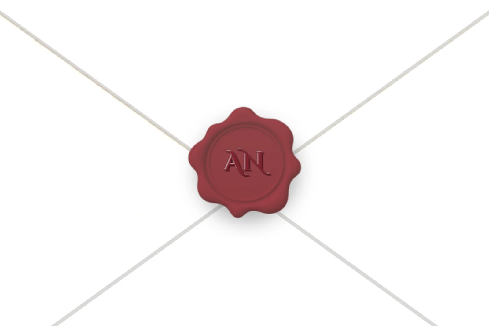 A wax seal pressed with two initials